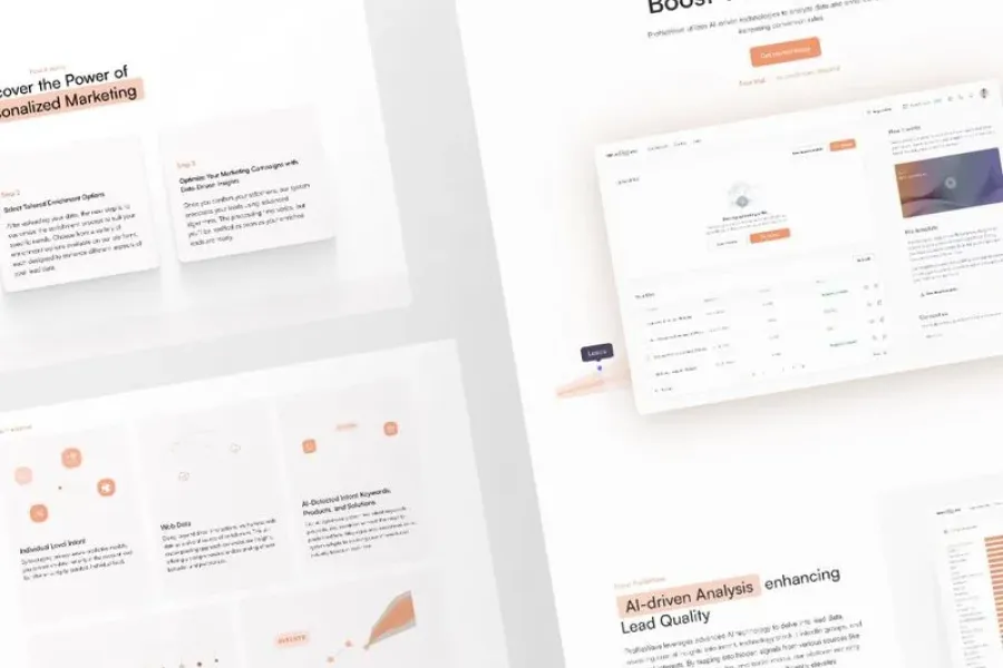 A website with a page that says "Power of AI-driven analytics".